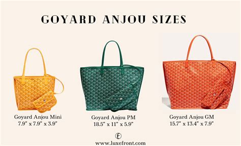 goyard bag size comparison|goyard tote bag price uk.